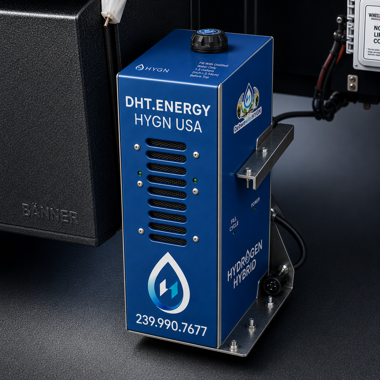 HY-RANGER hydrogen-assisted combustion retrofit unit on diesel engine